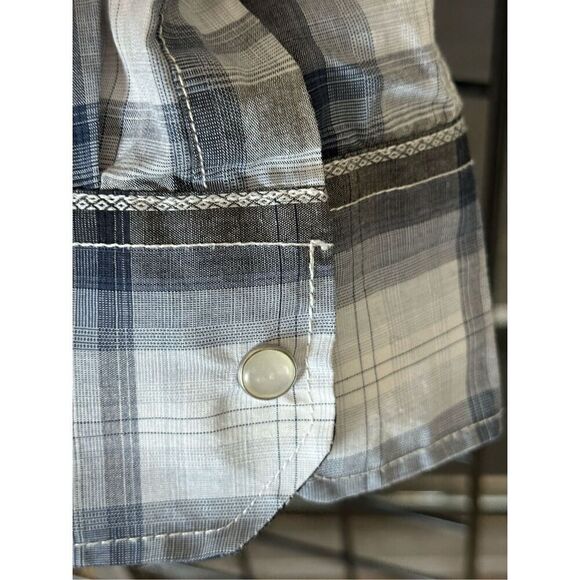 Vintage Coastal Mens Large Plaid Long Slv Pearl Snap Button-Up Western Shirt - Picture 6 of 10